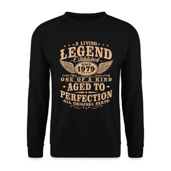 Légende Depuis 1979 Cadeau d’anniversaire vintage - Sweat-shirt Unisexe - noir - Devant - Alina (178cm) & Michal (187cm)