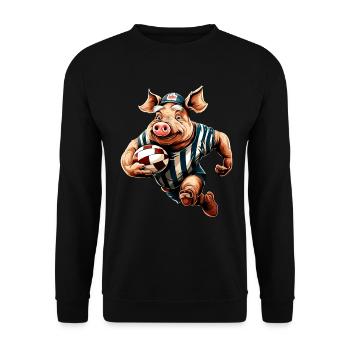Cochons Rugby - Sweat-shirt Unisexe - noir - Devant - Alina (178cm) & Michal (187cm)