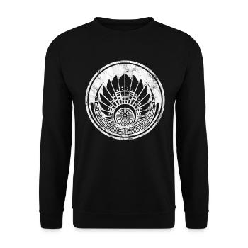 Maya Maske Quetzalcoatl Indianer Mexiko Kornkreis - Unisex Pullover - Schwarz - Vorne - Alina (178cm) & Michal (187cm)