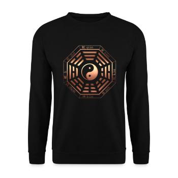 Pakua, Bagua, Yin Yang, I Ging, Symbol, China, Tao - Unisex Sweatshirt - black - Front - Alina (178cm) & Michal (187cm)