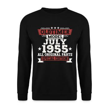 Oldtimer Juillet 1955 67ème Anniversaire Cadeau Hommes - Sweat-shirt Unisexe - noir - Devant - Alina (178cm) & Michal (187cm)