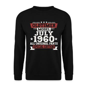 Oldtimer Juillet 1960 62ème Anniversaire Cadeau Hommes - Sweat-shirt Unisexe - noir - Devant - Alina (178cm) & Michal (187cm)