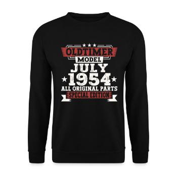 Voiture ancienne juillet 1954 70e anniversaire cadeau homme - Sweat-shirt Unisexe - noir - Devant - Alina (178cm) & Michal (187cm)