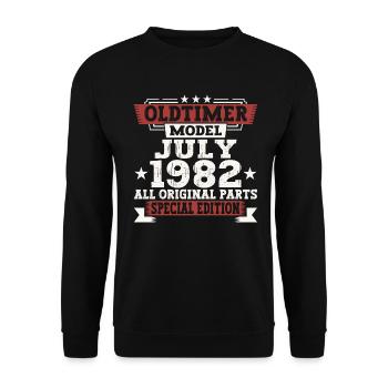 Oldtimer Juillet 1982 40ème Anniversaire Cadeau Hommes - Sweat-shirt Unisexe - noir - Devant - Alina (178cm) & Michal (187cm)