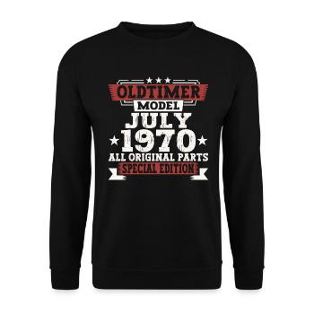 Oldtimer Juillet 1970 52ème Anniversaire Cadeau Hommes - Sweat-shirt Unisexe - noir - Devant - Alina (178cm) & Michal (187cm)