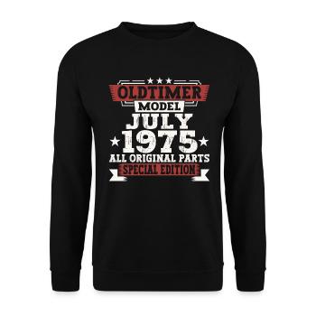 Oldtimer Juillet 1975 47ème Anniversaire Cadeau Hommes - Sweat-shirt Unisexe - noir - Devant - Alina (178cm) & Michal (187cm)