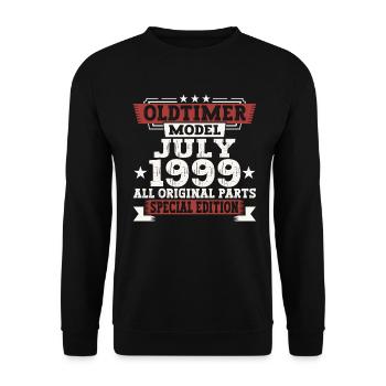 Oldtimer July 1999 23rd Birthday Gift Men - Unisex Sweatshirt - black - Front - Alina (178cm) & Michal (187cm)