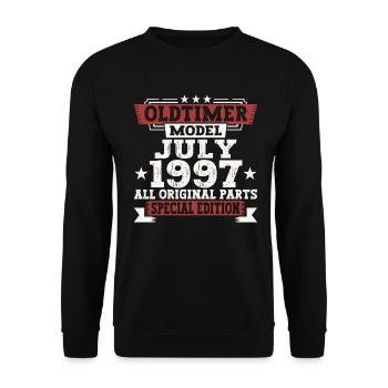 Oldtimer Juillet 1997 25ème Anniversaire Cadeau Hommes - Sweat-shirt Unisexe - noir - Devant - Alina (178cm) & Michal (187cm)