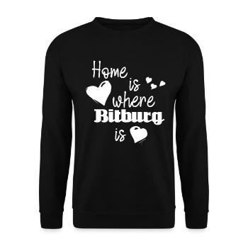 Zuhause in Bitburg - Home is where Bitburg is - Unisex Pullover - Schwarz - Vorne - Alina (178cm) & Michal (187cm)