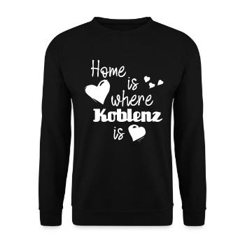 Zuhause in Koblenz - Home is where Koblenz is - Unisex Pullover - Schwarz - Vorne - Alina (178cm) & Michal (187cm)