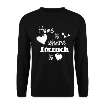 Zuhause in Lörrach - Home is where Lörrach is - Unisex Pullover - Schwarz - Vorne - Alina (178cm) & Michal (187cm)
