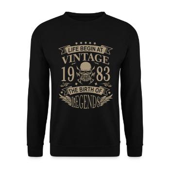 40th birthday legend proven since 1983 born - Unisex Sweatshirt - black - Front - Alina (178cm) & Michal (187cm)