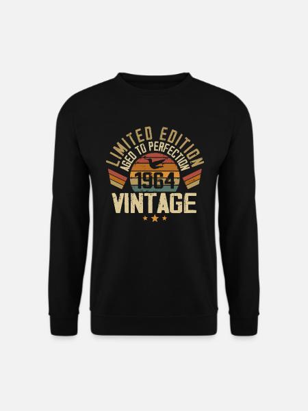 Jahrgang 1964 Retro 1964 Geburtstagsgeschenk - Unisex Pullover - Schwarz