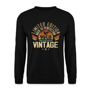 Vintage 1958 Retro 1958 Birthday Gift - Unisex Sweatshirt - black - Front - Alina (178cm) & Michal (187cm)