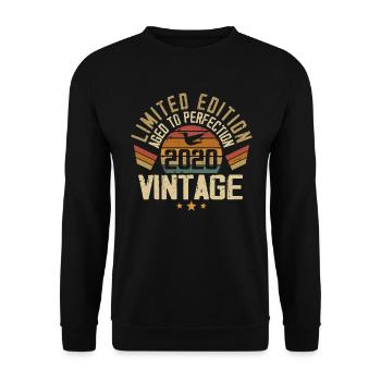 Vintage 2020 Retro 2020 Birthday Gift - Unisex Sweatshirt - black - Front - Alina (178cm) & Michal (187cm)