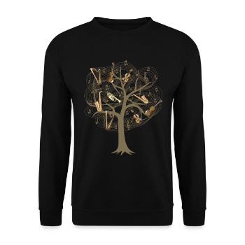 Musicien Arbre / Orchestre Notes de Musique Idée Cadeau - Sweat-shirt Unisexe - noir - Devant - Alina (178cm) & Michal (187cm)