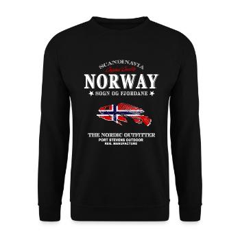 Norway Fishing - Unisex Pullover - Schwarz - Vorne - Alina (178cm) & Michal (187cm)