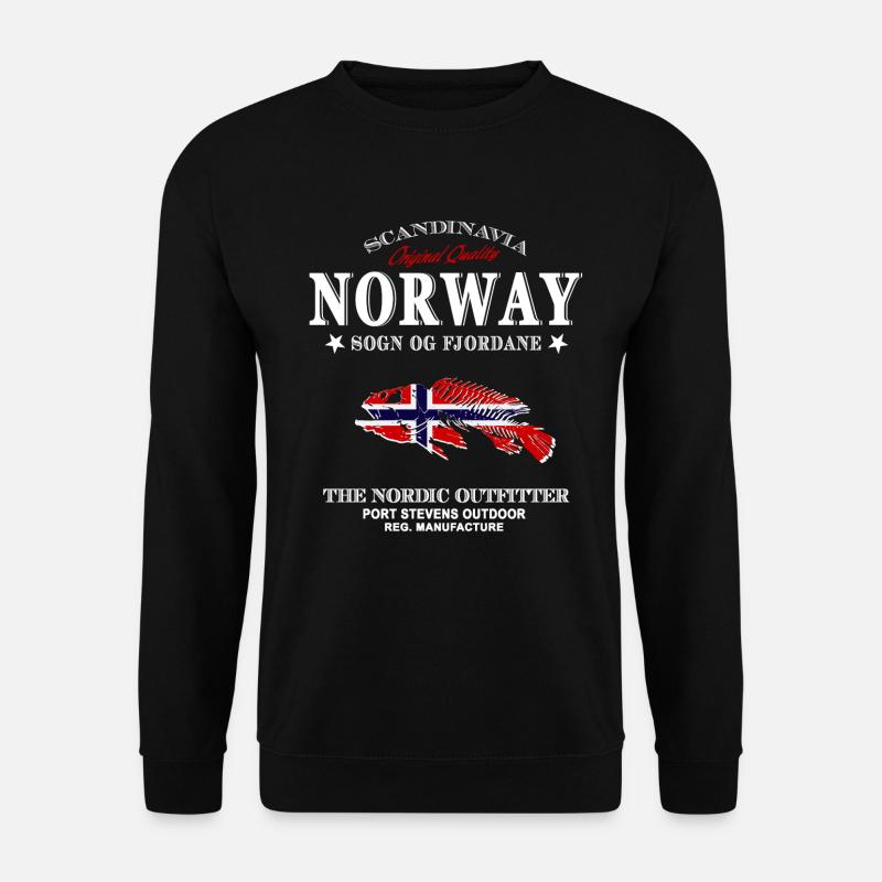 Norway Fishing - Unisex Pullover - Schwarz