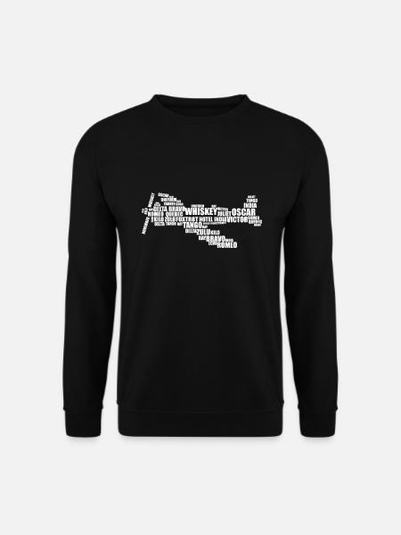 Phonetisches Alphabet Flying Prop Plane Flugzeug P - Unisex Pullover - Schwarz