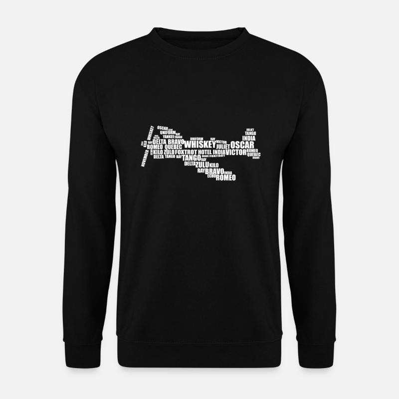 Phonetic Alphabet Flying Prop Plane Plane P - Unisex Sweatshirt - black