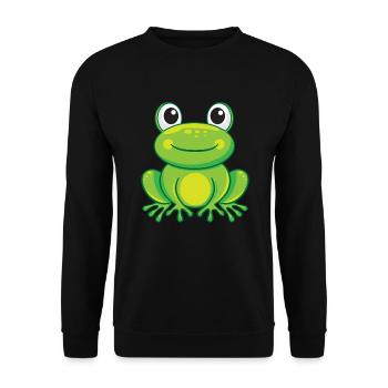 Niedlicher Frosch Lustiges Froschkost�m Niedliches - Unisex Pullover - Schwarz - Vorne - Alina (178cm) & Michal (187cm)