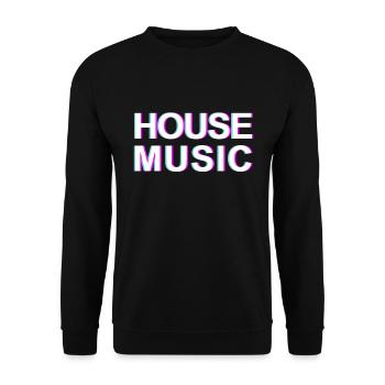 House Music Vaporwave EDM Lover DJ House Music - Unisex Sweatshirt - black - Front - Alina (178cm) & Michal (187cm)