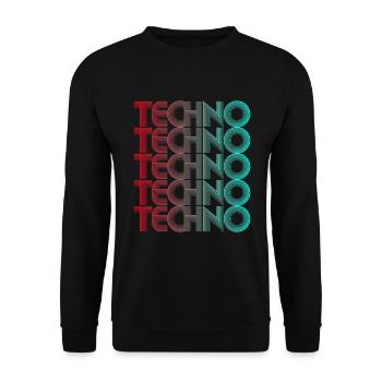 Techno Vaporwave Techno House Music EDM-Liebhaber - Unisex Pullover - Schwarz - Vorne - Alina (178cm) & Michal (187cm)