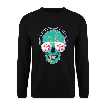 Love Music del DJ Vaporwave Techno House Music - Unisex Sweatshirt - black - Front - Alina (178cm) & Michal (187cm)