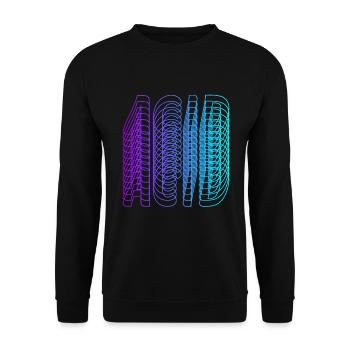 Acid House Vaporwave Techno House Music EDM-Liebha - Unisex Pullover - Schwarz - Vorne - Alina (178cm) & Michal (187cm)