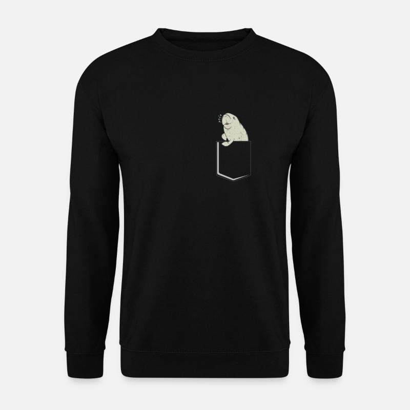 Manatee in einer Tasche liebemanatis Taschen Manat - Unisex Pullover - Schwarz