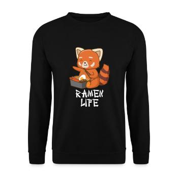 Ramen Life Panda roux Cuisine japonaise Nouilles animées - Sweat-shirt Unisexe - noir - Devant - Alina (178cm) & Michal (187cm)