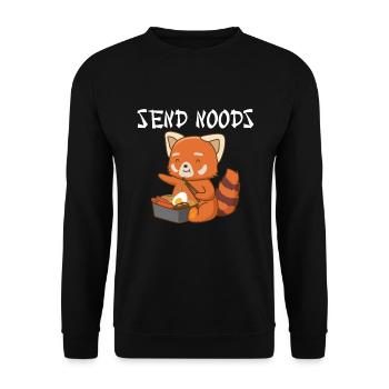Senden noods Red Panda Lustige japanische Ramen So - Unisex Pullover - Schwarz - Vorne - Alina (178cm) & Michal (187cm)