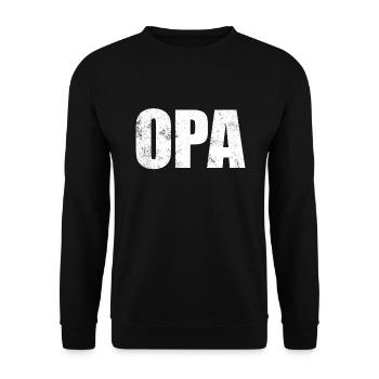 Opa deutschen Gro�vater Vatertag Opa Opa - Unisex Pullover - Schwarz - Vorne - Alina (178cm) & Michal (187cm)