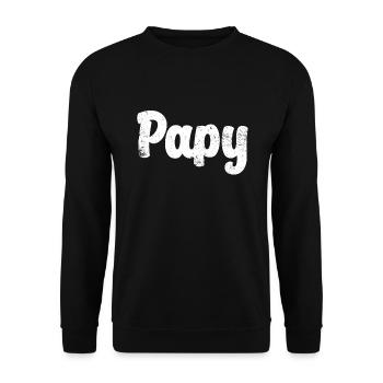 Papy Canadian Gro�vater Vatertag Opa - Unisex Pullover - Schwarz - Vorne - Alina (178cm) & Michal (187cm)