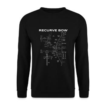Recurve Arc Schematic Archery Bow Blueprint - Sweat-shirt Unisexe - noir - Devant - Alina (178cm) & Michal (187cm)