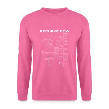 Recurve Bogen Schematic Archery Bow Blueprint - Unisex Pullover - Pink - Vorne