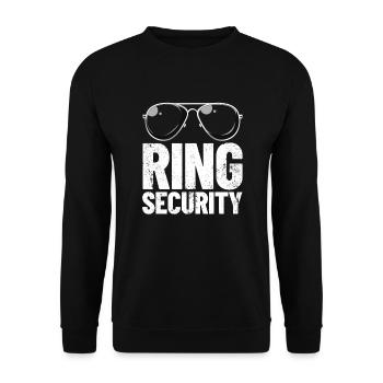 Ring Security Lustige Jungen Hochzeits-Party-Ring- - Unisex Pullover - Schwarz - Vorne - Alina (178cm) & Michal (187cm)