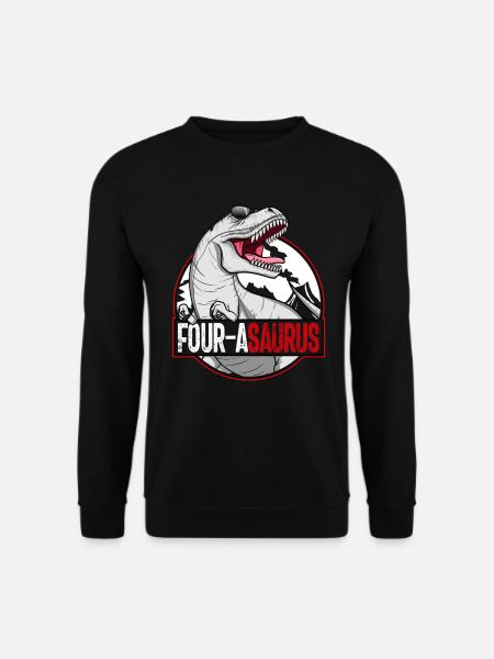 Vier-Asaurus passender Familien-Dinosaurier 4. Geb - Unisex Pullover - Schwarz