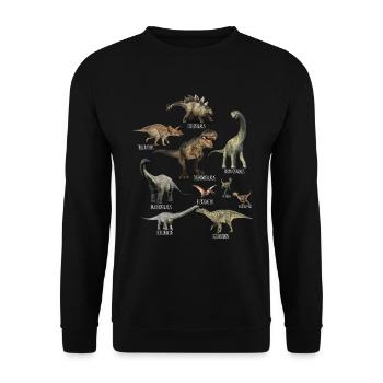 Dinosaurier der Welt Dinosaurier Geburtstag Dinosa - Unisex Pullover - Schwarz - Vorne - Alina (178cm) & Michal (187cm)