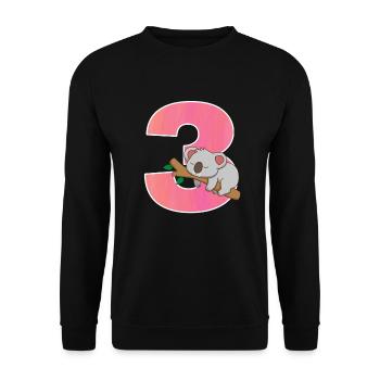 Koala B�r M�dchen 3. Geburtstag drehen 3 koala - Unisex Pullover - Schwarz - Vorne - Alina (178cm) & Michal (187cm)