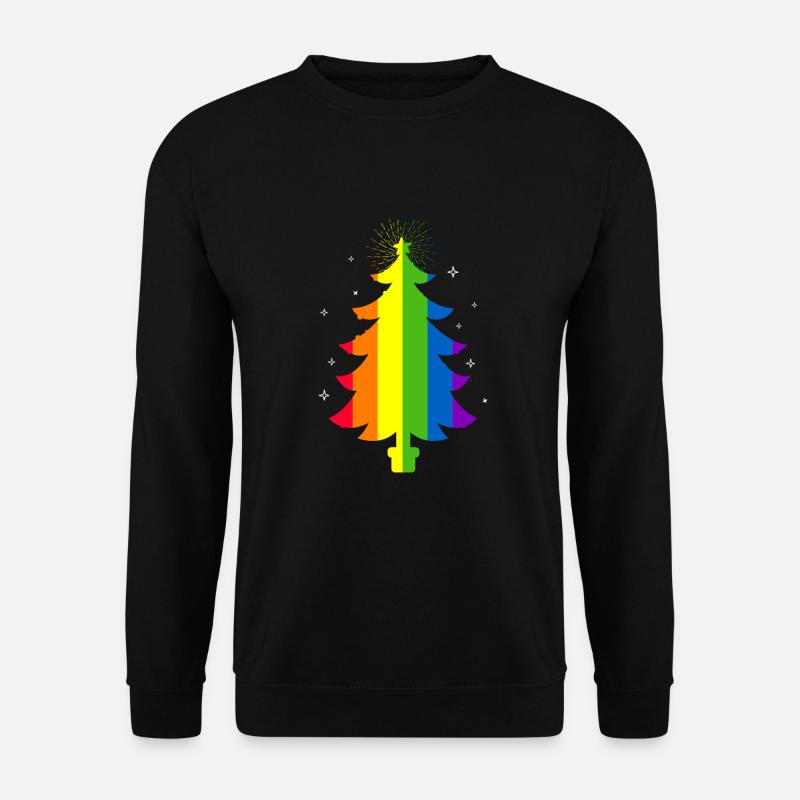 Regenbogen-Weihnachtsbaum LGBTQ Christmas Rainbow - Unisex Pullover - Schwarz