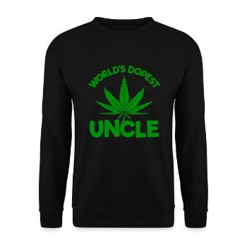 DOPEST DOPEST UNCLE Unkraut Marihuana raucht Onkel - Unisex Pullover - Schwarz - Vorne - Alina (178cm) & Michal (187cm)