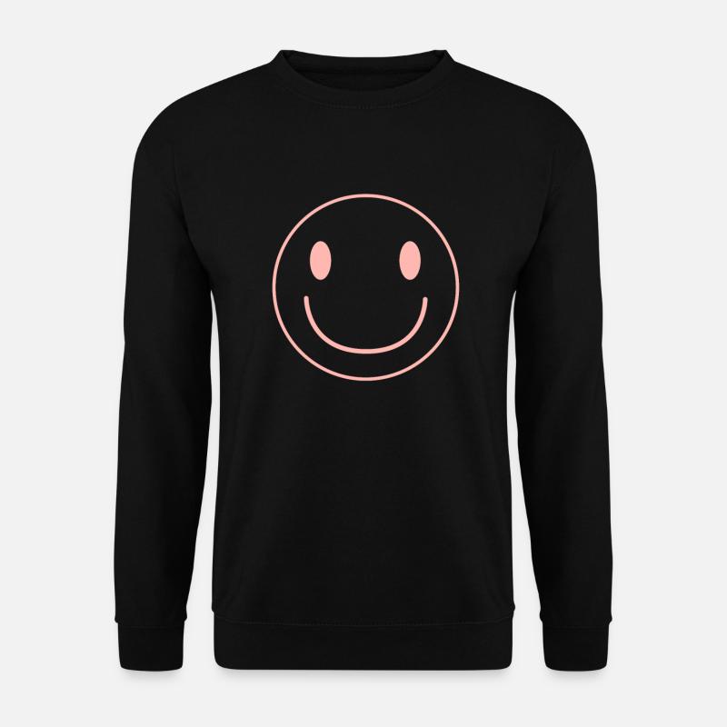 Rosa Smiley Gesicht Emoticon Gl�ckliches Gesicht r - Unisex Pullover - Schwarz