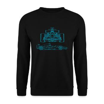 Formel Renncar schematische Rennwagen-Formel-Renns - Unisex Pullover - Schwarz - Vorne - Alina (178cm) & Michal (187cm)
