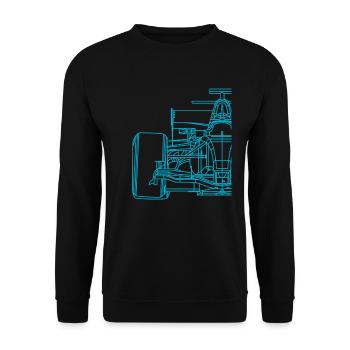 Formel Renncar schematische Rennwagen-Formel-Renns - Unisex Pullover - Schwarz - Vorne - Alina (178cm) & Michal (187cm)
