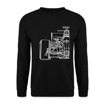 Formel Renncar schematische Rennwagen-Formel-Renns - Unisex Pullover - Schwarz - Vorne - Alina (178cm) & Michal (187cm)