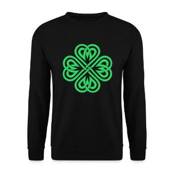 Celtic Knoten Shamrock Heart St Patricks Day Irisc - Unisex Pullover - Schwarz - Vorne - Alina (178cm) & Michal (187cm)