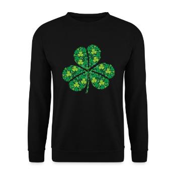 Shamrock Art St. Patrick’s Day Trèfle à trois feuilles - Sweat-shirt Unisexe - noir - Devant - Alina (178cm) & Michal (187cm)