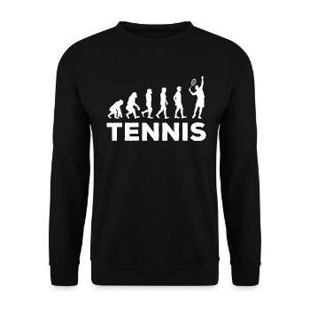 Évolution Tennis, Cadeau Joueur De Tennis - Sweat-shirt Unisexe - noir - Devant - Alina (178cm) & Michal (187cm)