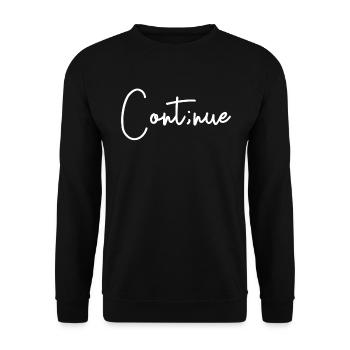 Selbstmordbewusstsein senkt den Semi -Colon -Selbs - Unisex Pullover - Schwarz - Vorne - Alina (178cm) & Michal (187cm)